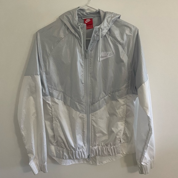 nike gray / white windbreaker size small - Picture 1 of 2